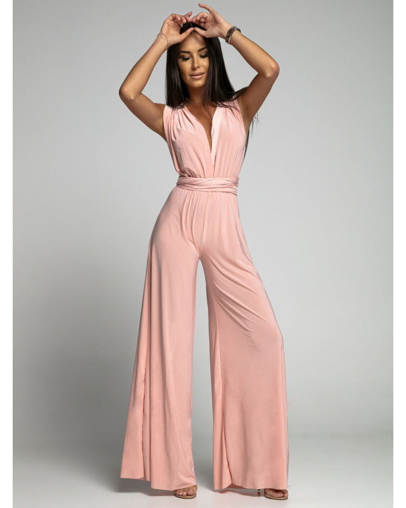 FlairFashion - Ärmelloser Jumpsuit mit V-Ausschnitt