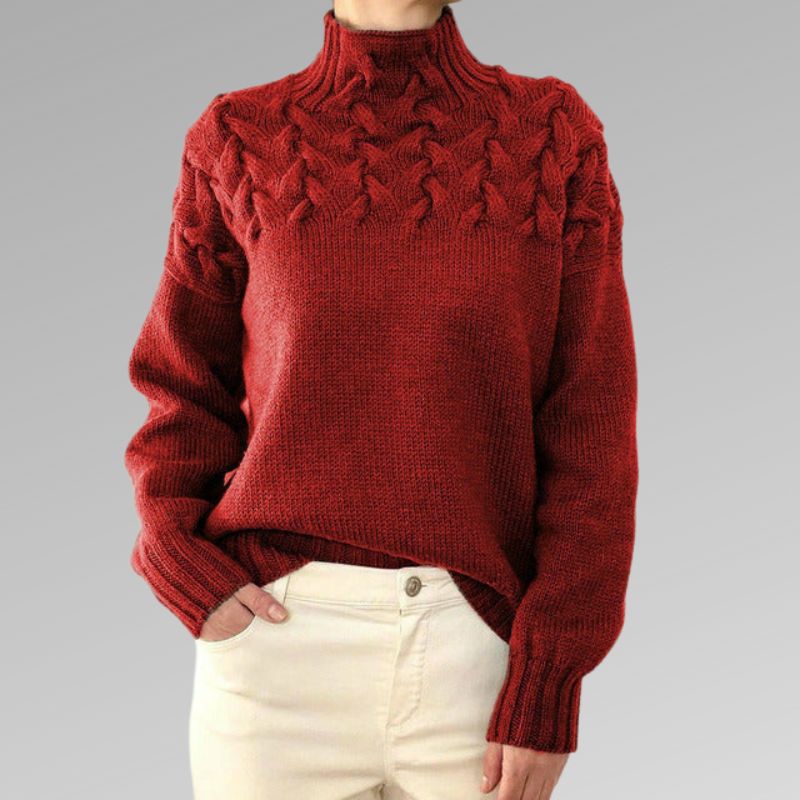 Eleganter und warmer Davila-Pullover mit hohem Kragen