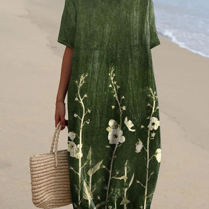 Damen Sommerkleid - Leichtes Blumenmuster - Elegant und bequem
