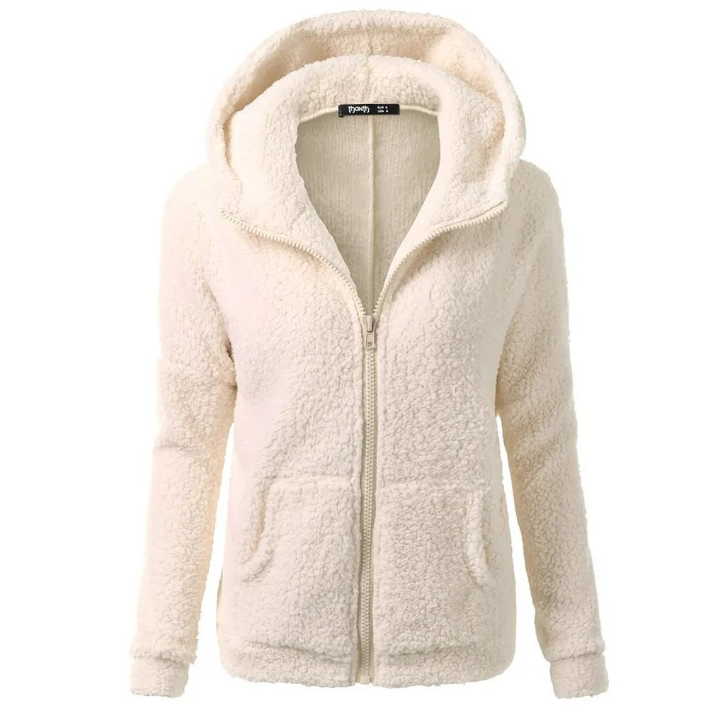 Bernadette - Teddy Fleece Cardigan für Damen - Kuschelig weich - mit Kapuze und Taschen