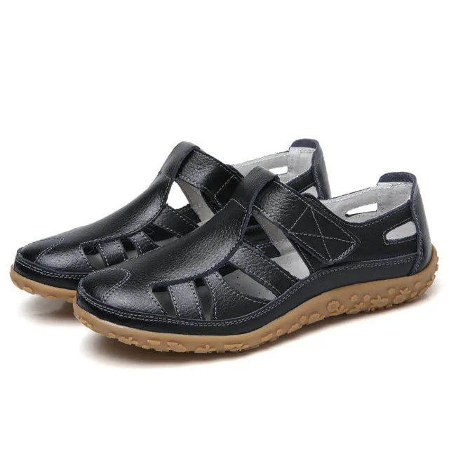 Lässige Sommersandalen aus Leder für Damen-Bonida Shop