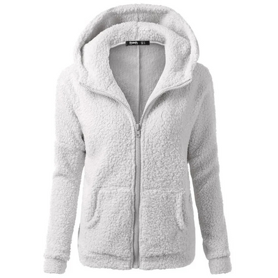 Bernadette - Teddy Fleece Cardigan für Damen - Kuschelig weich - mit Kapuze und Taschen