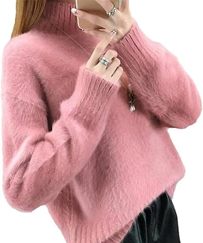 Flauschiger Rollkragenpullover für Frauen