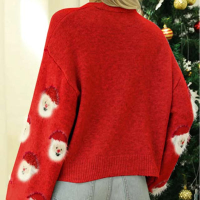 Xenah Sweater | Lässiger Pullover mit Weihnachtsmann-Muster