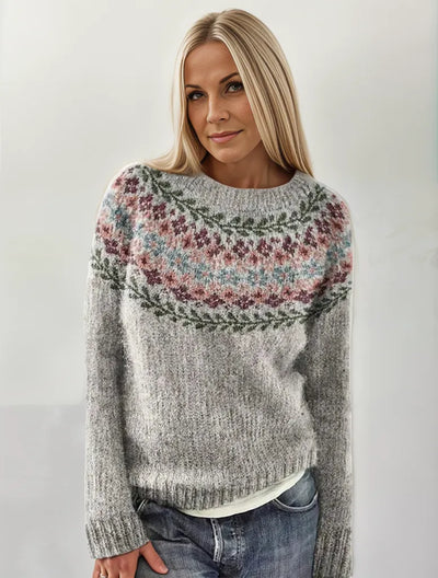 Kuscheliger Pullover mit langen Ärmeln und Rundhalsausschnitt