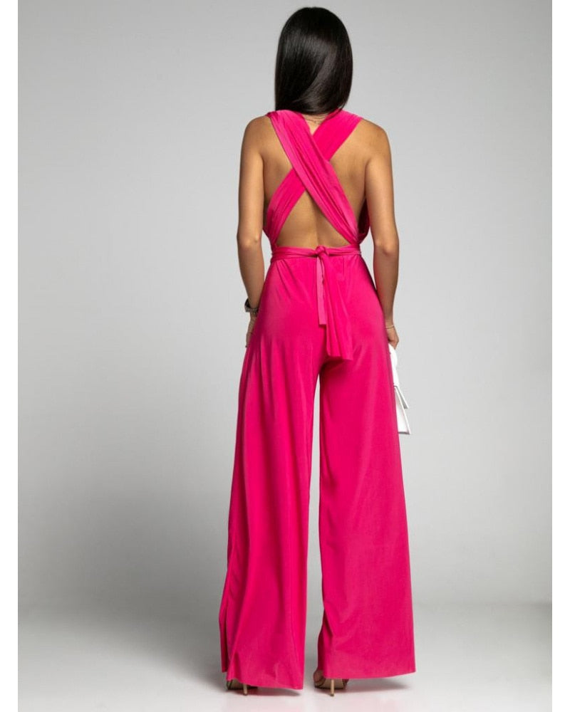 FlairFashion - Ärmelloser Jumpsuit mit V-Ausschnitt