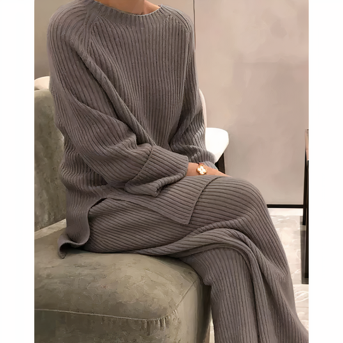 Emily | Entspanntes Set mit Strickpullover und Hose