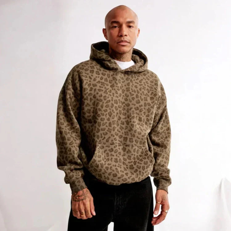 Unisex-Kapuzenpullover mit Leopardenmuster