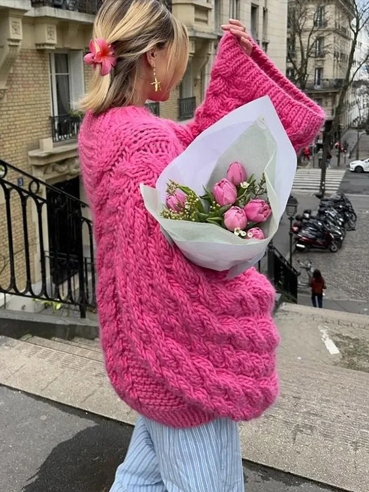 Oversize-Strickpullover für Frauen