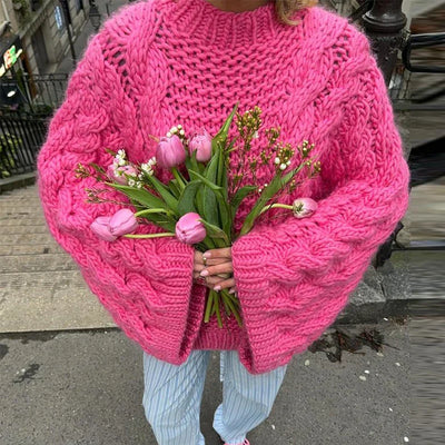 Oversize-Strickpullover für Frauen