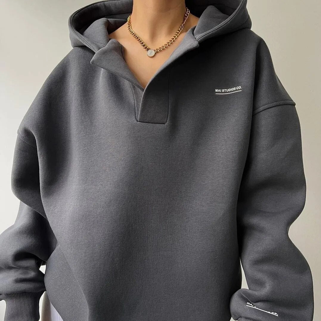 Oversized-Pullover mit V-Ausschnitt für Frauen