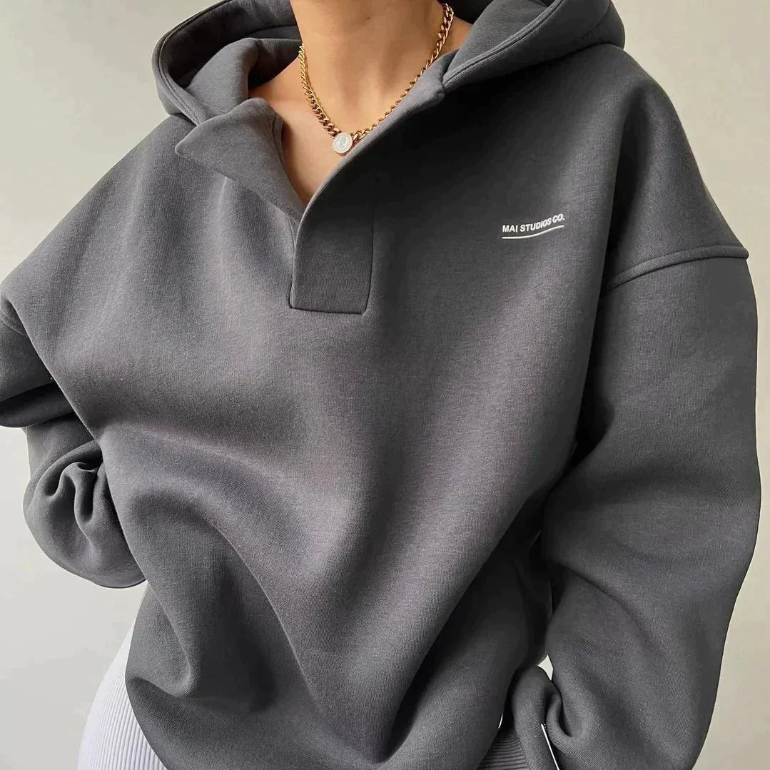 Oversized-Pullover mit V-Ausschnitt für Frauen