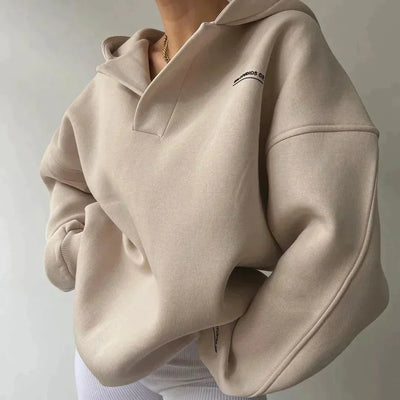 Oversized-Pullover mit V-Ausschnitt für Frauen