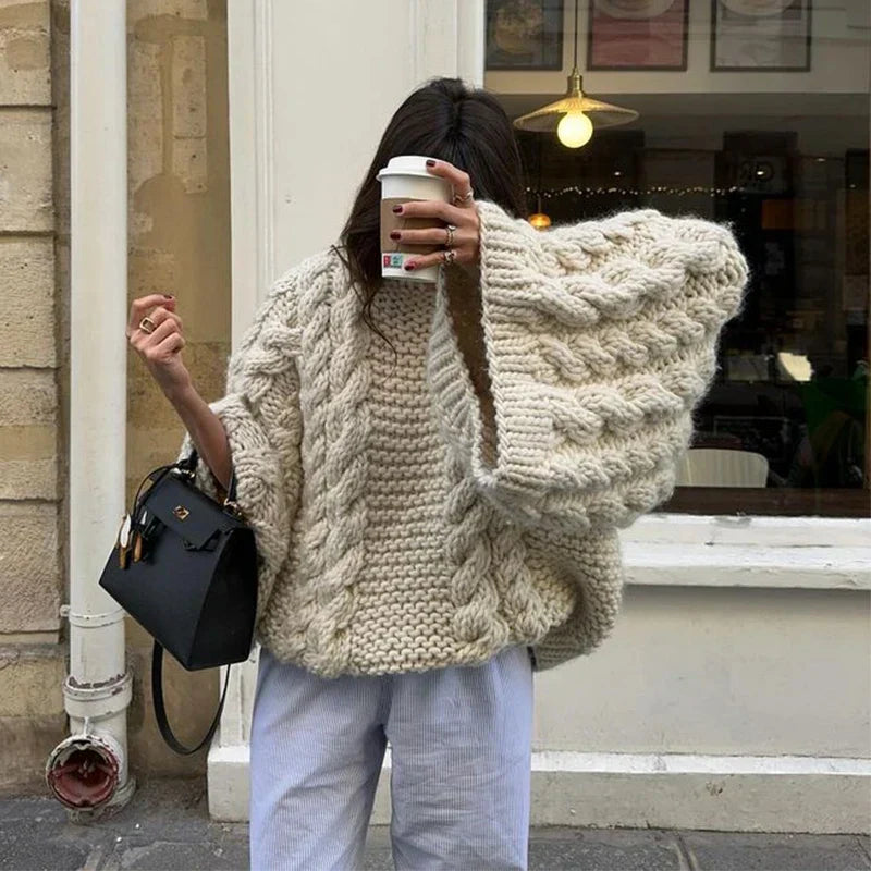 Oversize-Strickpullover für Frauen