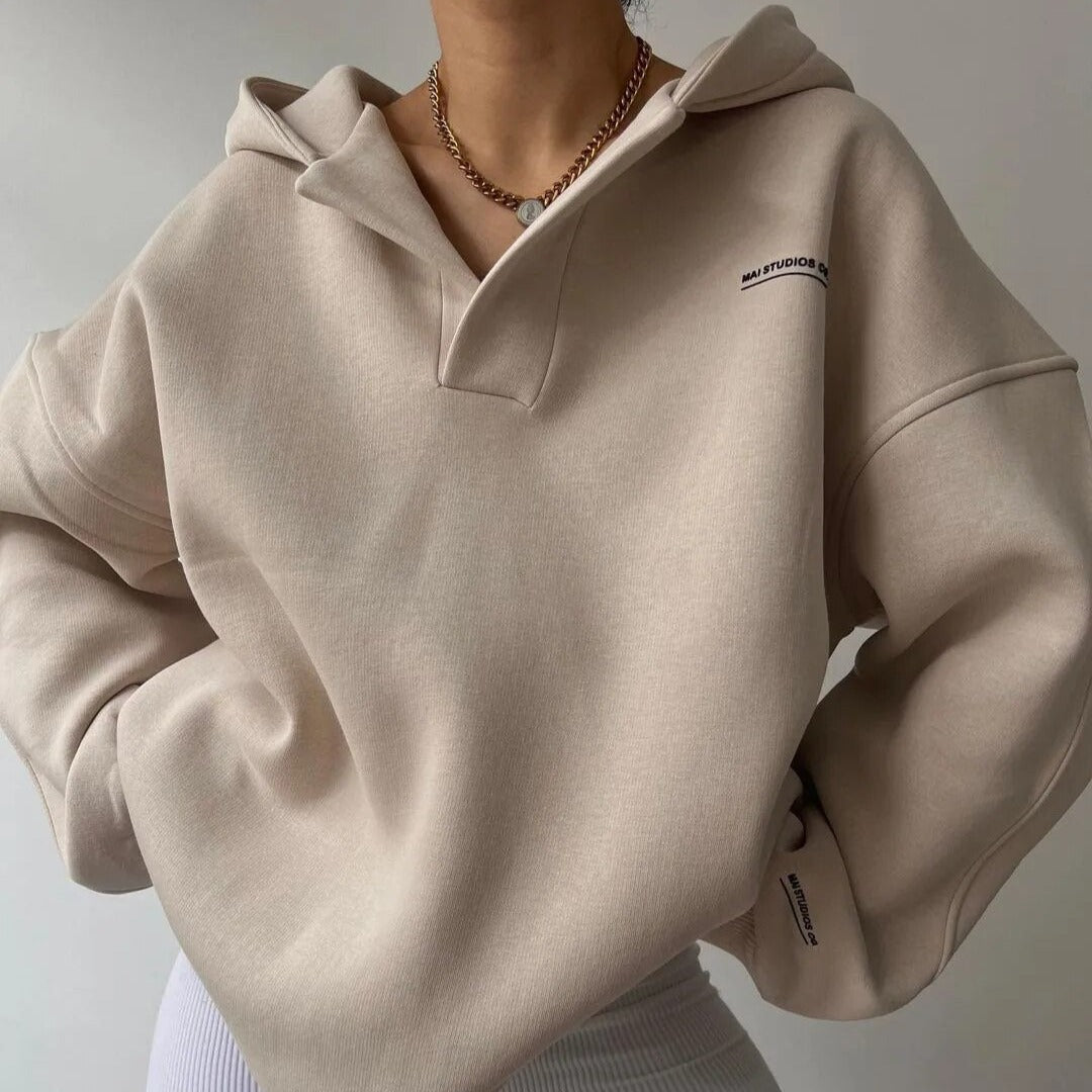 Oversized-Pullover mit V-Ausschnitt für Frauen