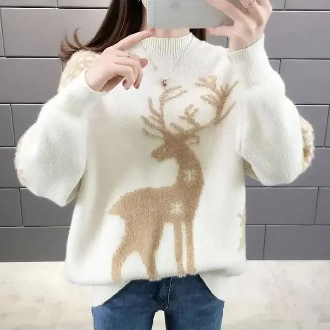 Aisha Sweater | Weihnachtspullover aus Kaschmir für Frauen