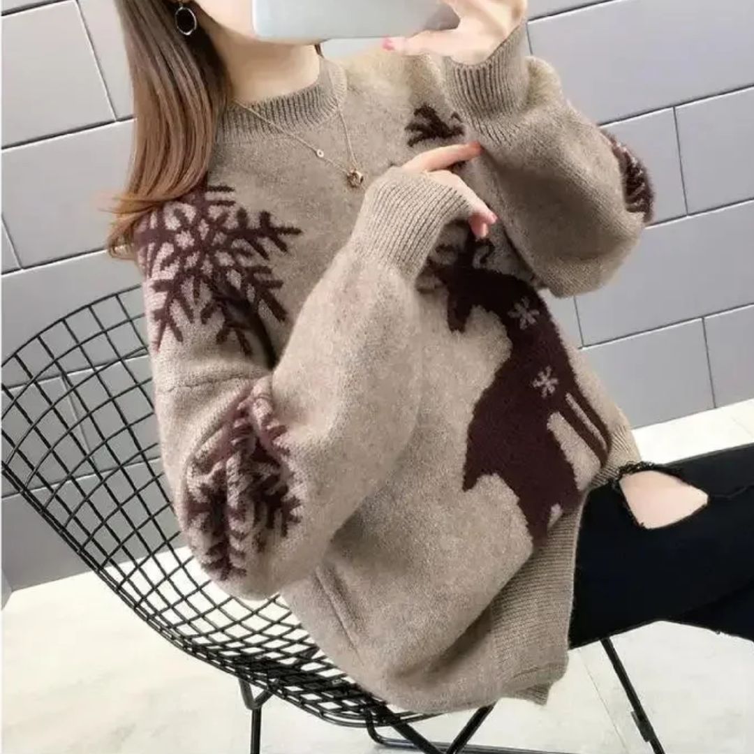 Aisha Sweater | Weihnachtspullover aus Kaschmir für Frauen