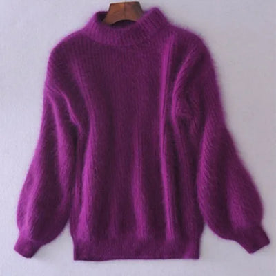 Flauschiger Rollkragenpullover für Frauen