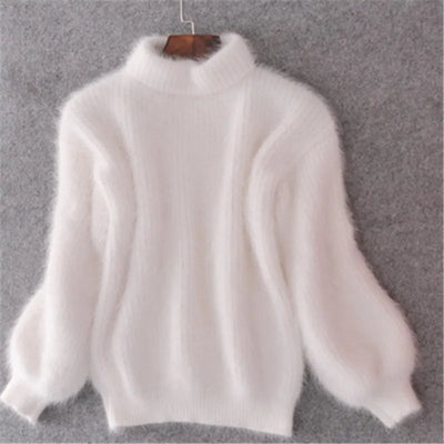 Flauschiger Rollkragenpullover für Frauen