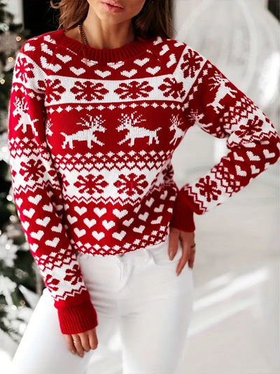 Gwenora Sweater | Weihnachtspullover mit Rundhalsausschnitt