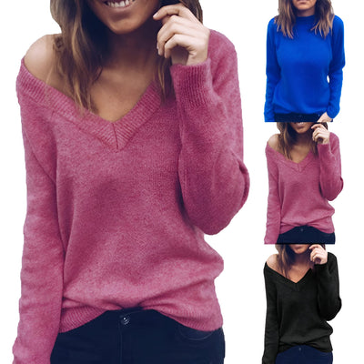 Damen Pullover mit V-Ausschnitt und lockerem Pullover | Perfekt für alle Jahreszeiten