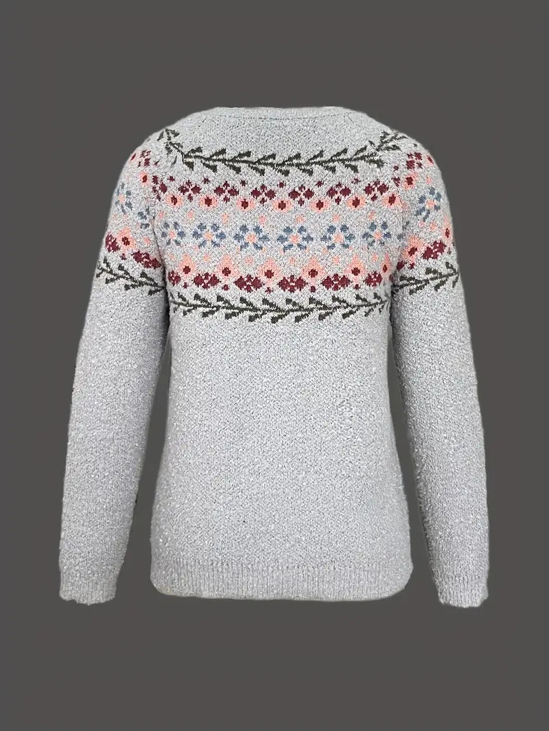 Kuscheliger Pullover mit langen Ärmeln und Rundhalsausschnitt